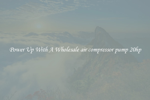 Power Up With A Wholesale air compressor pump 20hp