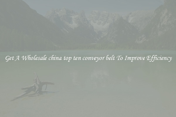 Get A Wholesale china top ten conveyor belt To Improve Efficiency