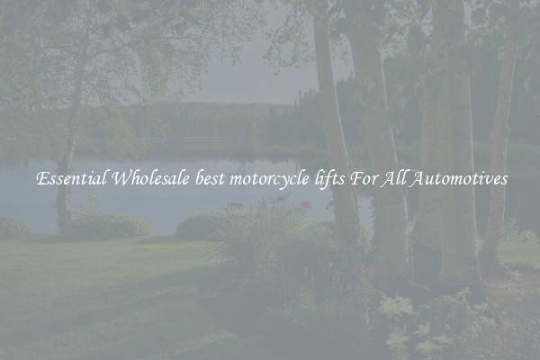 Essential Wholesale best motorcycle lifts For All Automotives