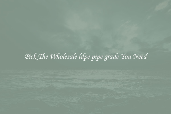 Pick The Wholesale ldpe pipe grade You Need