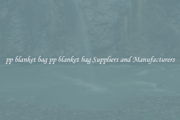 pp blanket bag pp blanket bag Suppliers and Manufacturers